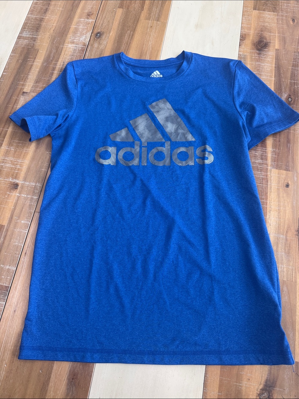 adidas Blue Short Sleeve Logo Tee (14/16)